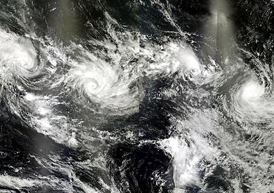 Indian Ocean, 4 cyclones